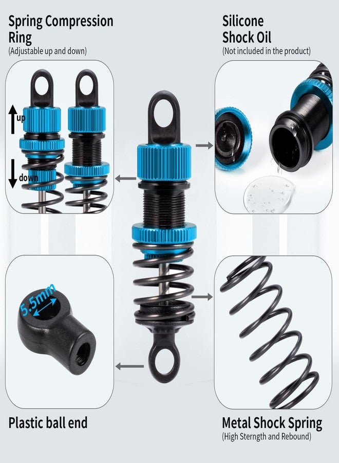 QUE-T 50mm Aluminum Shock Absorber Front Rear Damper for 1:10 Tamiya M03 M04 M05 M06 RC Car (Blue) - Image 3